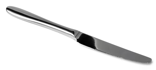 Preview: Silver dining knife isolated on white background