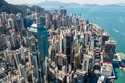 Preview: Hong Kong 10 November 2021: Aerial view of Hong Kong city