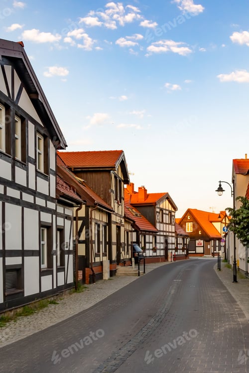 Preview: Streets in the city of Ustka with interesting characteristic buildings