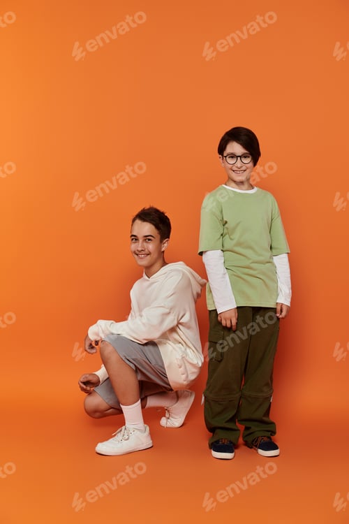 Preview: Two Boys Pose for a Photo at Home