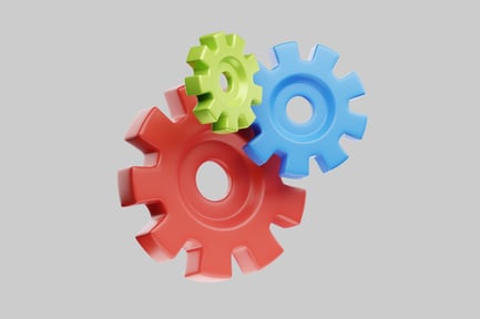 Preview: Colorful gears turning mechanism