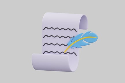 Preview: Scroll with feather quill pen