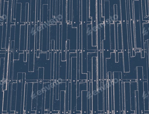 Visualização: Retângulo vintage sobre fundo azul