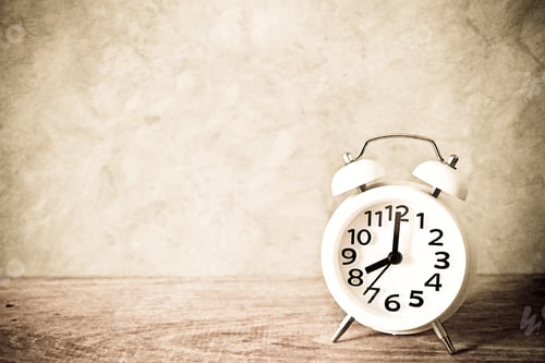 Preview: Alarm Clock On Wood Table In Vintage Color Style