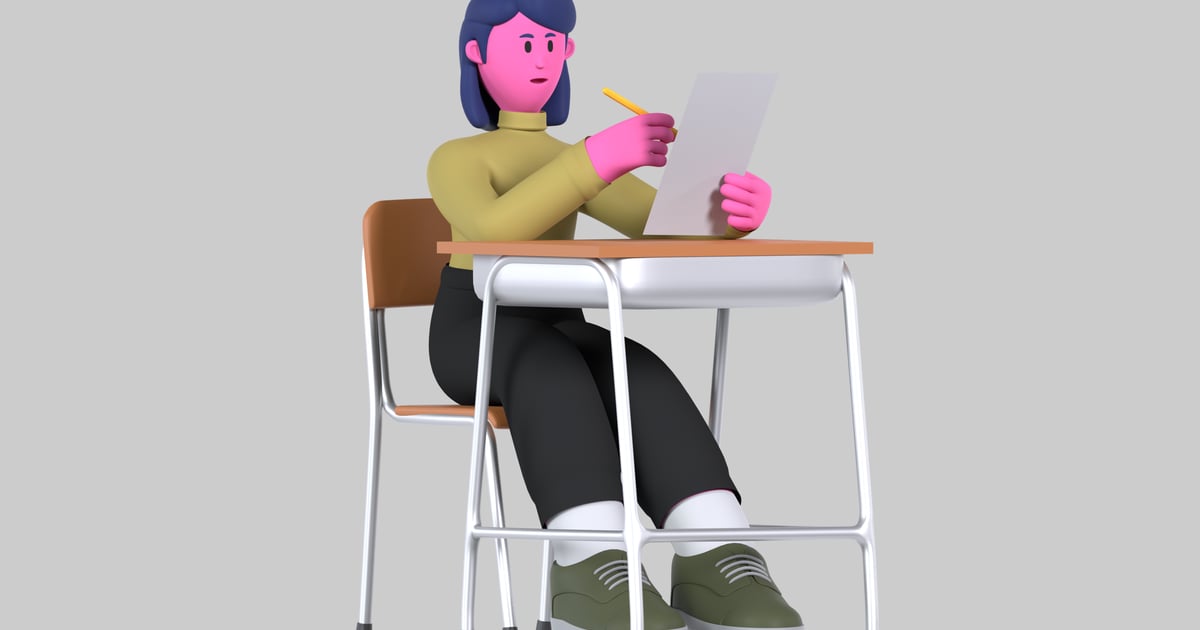 Student at Desk, Animated Style 3D, Incl. animated & character - Envato