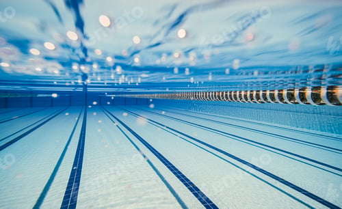 Preview: Olympic Swimming pool under water background.