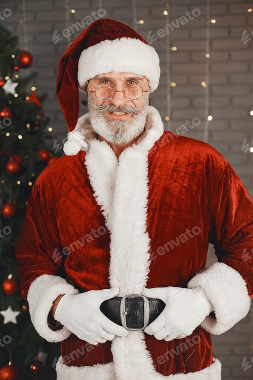 Preview: Man in santa claus costume looking at the camera