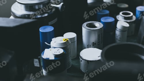 Preview: Closeup of barrels with radioactive elements