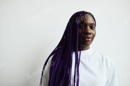 Preview: African American Woman with Purple Hair