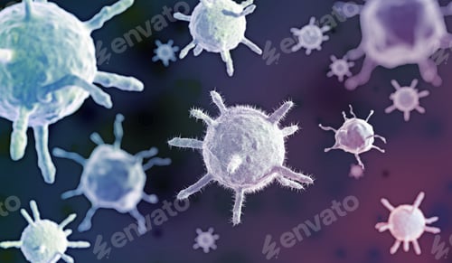 Preview: Detailed Microscopic View of Cells on Dark Background