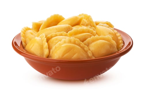 Preview: Dumplings, russian vareniki, pelmeni isolated on white background