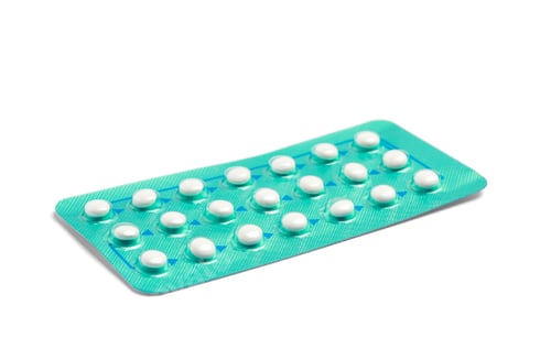 Preview: Blister of oral contraception pills isolated on white