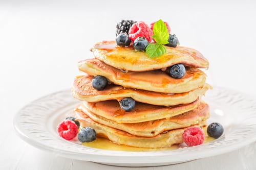Preview: Yummy american pancakes with fresh berry fruits
