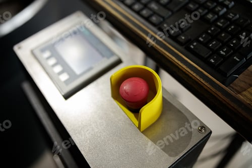 Preview: Young specialist worker is roasting coffee in hangar