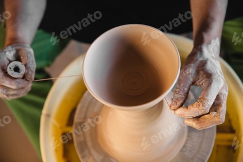 Preview: Potter master creating new ceramic