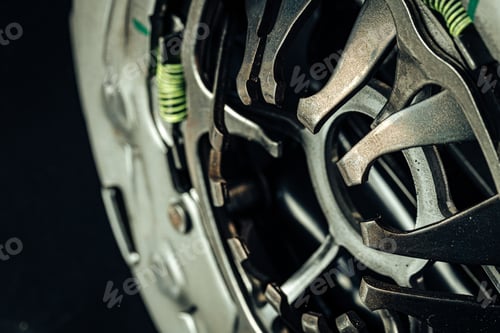 Preview: Car break disc on black background close up