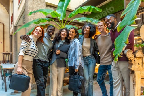 Preview: Group photo of a diverse team of coworkers