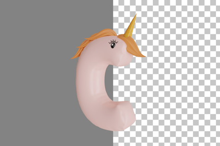 Preview: Letter C Unicorn 3D Icon