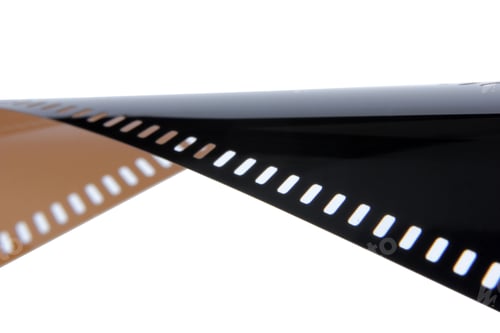 Preview: Old 35 mm film strip on a white background