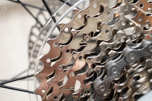 Preview: Bicycle bike rear derailleur gear cassette chain detail close up