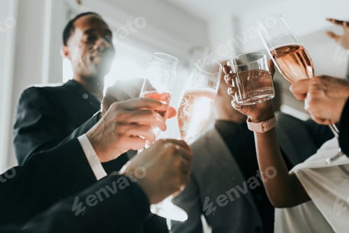 Preview: Business people making a toast at an office party