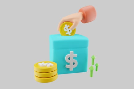 Preview: Money box savings with hand
