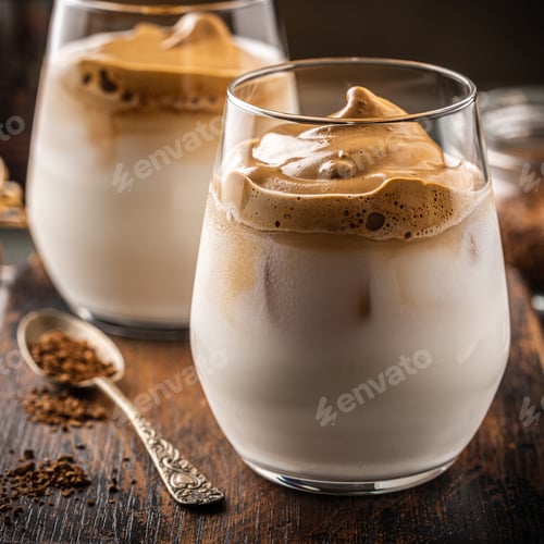 Preview: Dalgona coffee in glass cup