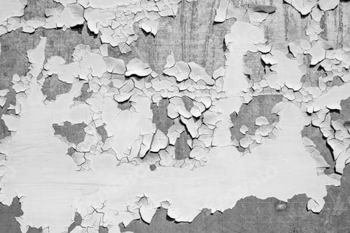 Preview: Old cracked paint on metal surface background black and white