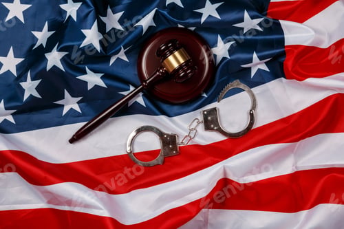 Preview: Gavel over american flag