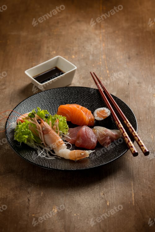 Preview: mix sashimi soy sauce and chopstick