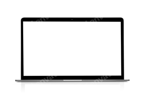 Preview: laptop with empty space on white background