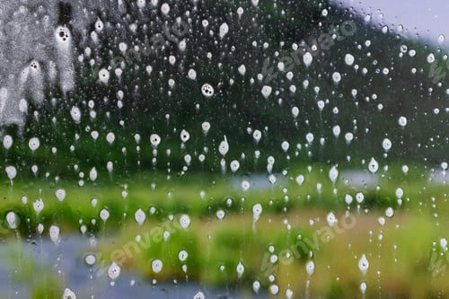 Preview: Background Wet- Raindrop Realistic. Water Splash Shower- Bad Weather. Window- Soap Foam. Rainwater