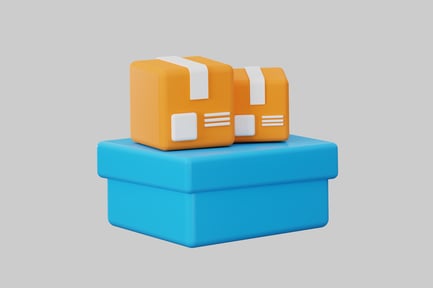 Preview: Stacked shipping packages delivery set