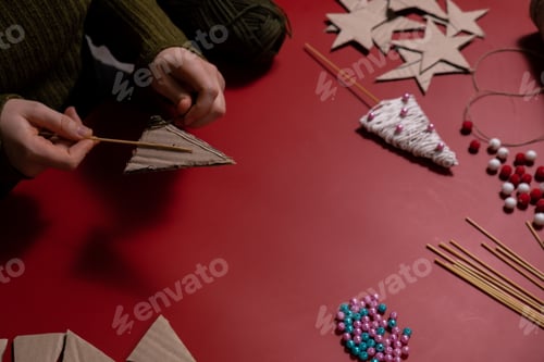Preview: Christmas trees made of rope Sustainable Christmas preparation Diy process of making handmade decor