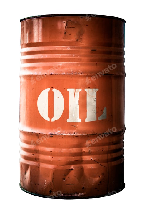 Preview: Isolated Industrial Orange Oil Barrel