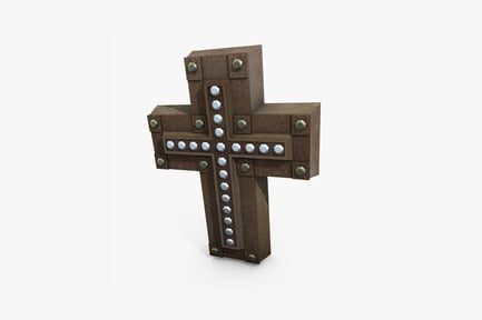 Preview: Rectangular block cross with metal studs