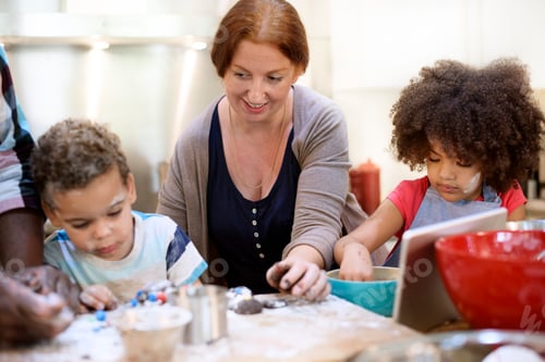Preview: Family Cooking Kitchen Food Togetherness Concept