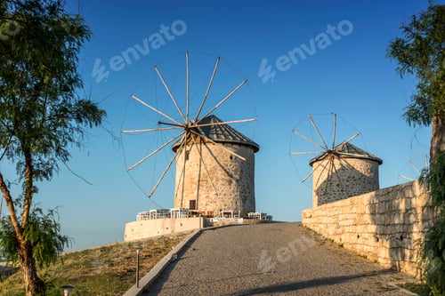 Preview: Alacatı,Cesme-izmiri Magnificent sunset from windmills
