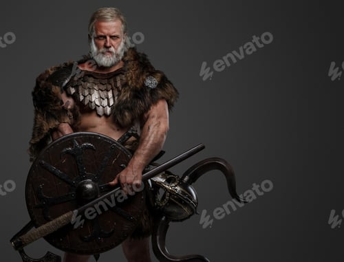 Preview: Grizzled elderly Viking warrior, displaying strength and wisdom