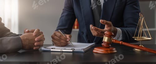Preview: Consultation and conference of lawyers and professional businessman working and discussion having at