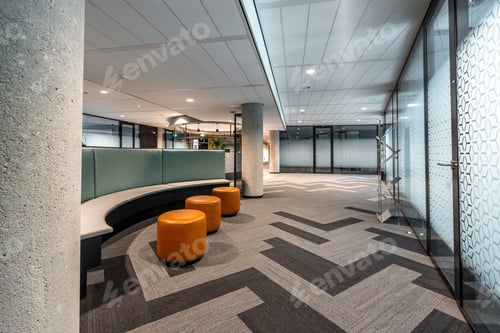 Preview: Beautiful shot of the modern style open space office interior