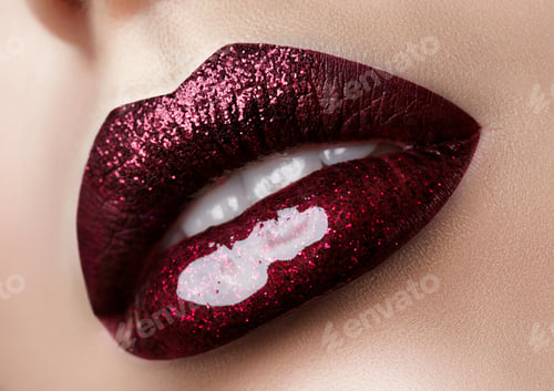 Preview: Close up view of beautiful woman lips
