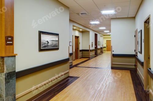 Preview: Empty hallway in assisted living facility