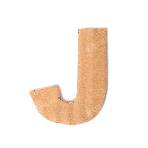 Vista previa: Letter J made of cardboard on white background