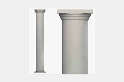 Preview: Paired light grey columns with finials