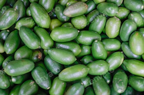 Preview: Top view of green ripe avocados - harvest, market, background