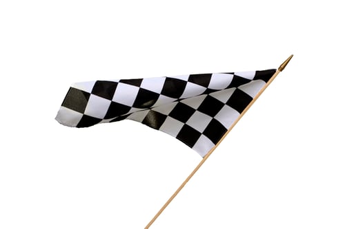 Preview: Checkered flag isolated on white