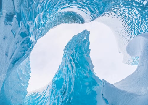 Preview: The Ice Cave in Iceland. Crystal Ice Cave. Vatnajokull National Park.
