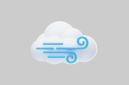 Preview: Cartoon cloud with blue winds