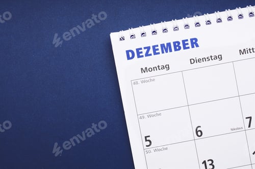 Preview: german calendar or planner for the month of december